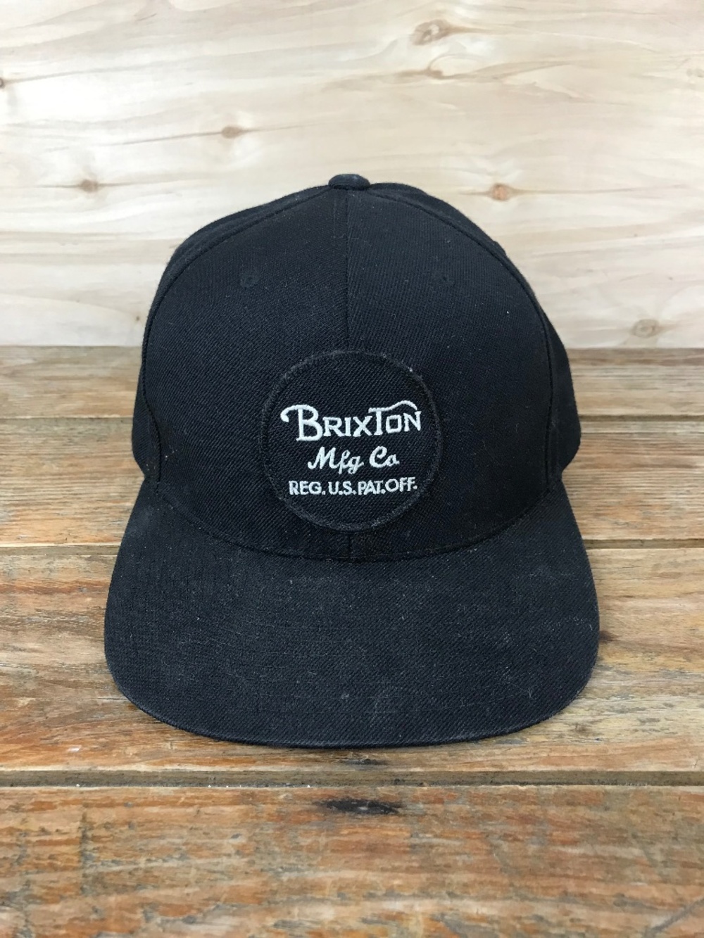 Brixton Supply Hat Cap Black White Snapback Embroidered One Size Adjustable Mens